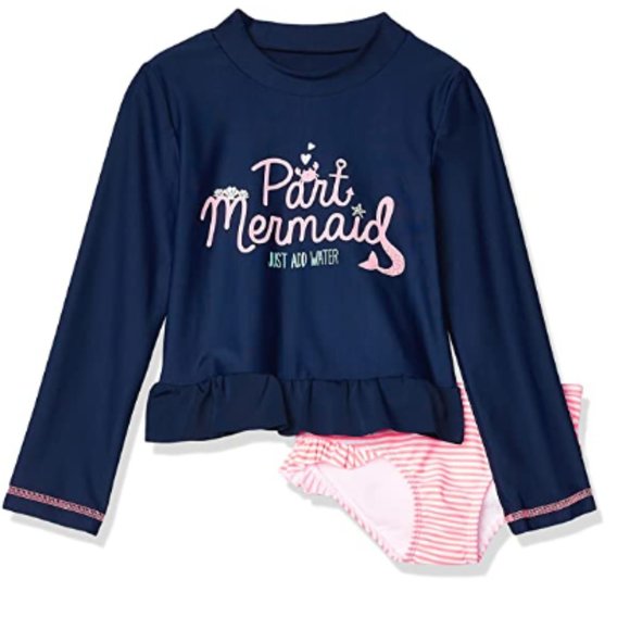 Navy/Pink 2-Piece Rashguard Sets